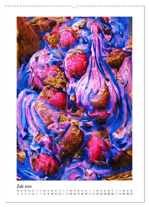 Ice cream sundae dreams - artistically painted ice cream creations in acrylic (CALVENDO Premium Wall Calendar 2024) 
