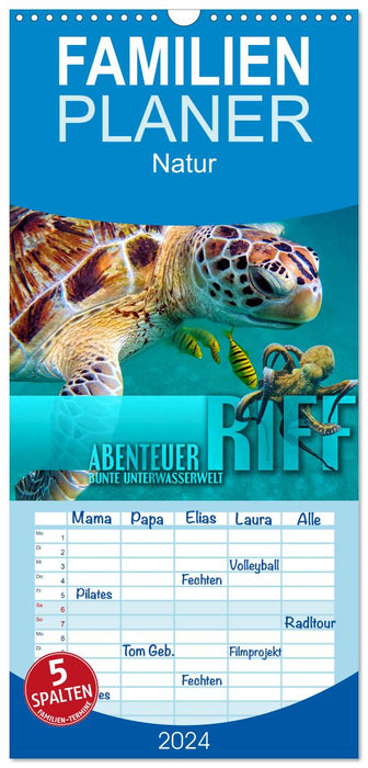 Abenteuer Riff - bunte Unterwasserwelt (CALVENDO Familienplaner 2024)