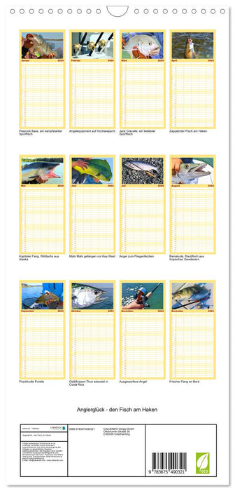 Anglerglück - den Fisch am Haken (CALVENDO Familienplaner 2024)