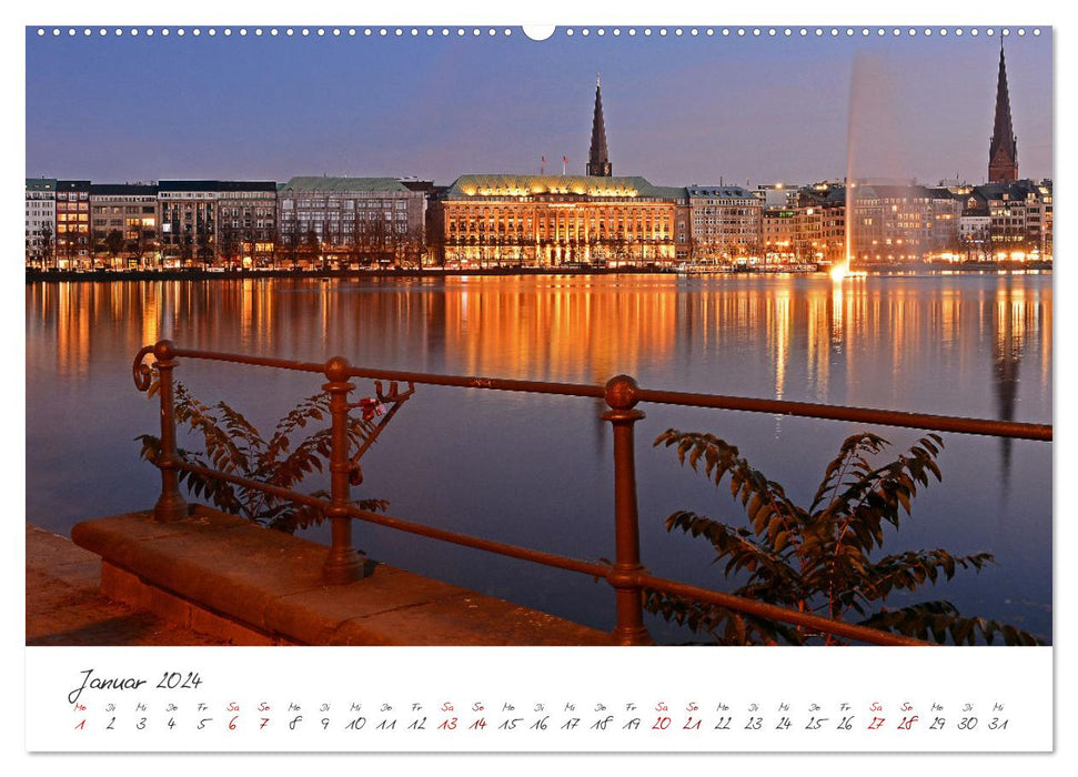 Alsteransichten in Hamburg (CALVENDO Premium Wandkalender 2024)