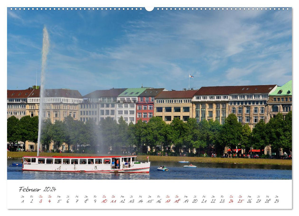 Vues de l'Alster à Hambourg (Calvendo Premium Wall Calendar 2024) 