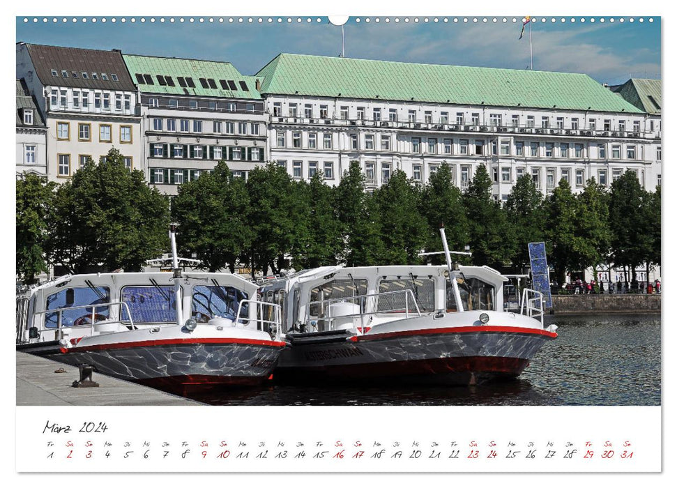 Vues de l'Alster à Hambourg (Calvendo Premium Wall Calendar 2024) 