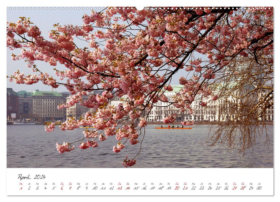 Vues de l'Alster à Hambourg (Calvendo Premium Wall Calendar 2024) 