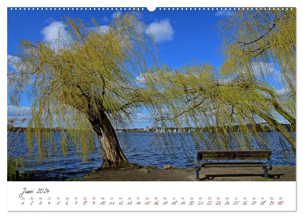 Vues de l'Alster à Hambourg (Calvendo Premium Wall Calendar 2024) 