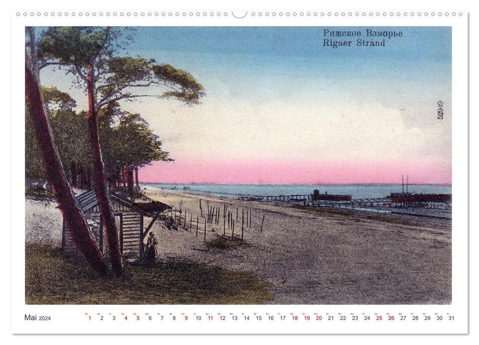 Photos de plage d'Anno 1900 - Les stations balnéaires de Riga dans des vues historiques (Calendrier mural CALVENDO Premium 2024) 