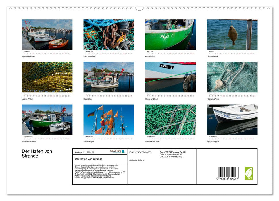 Der Hafen von Strande (CALVENDO Premium Wandkalender 2024)