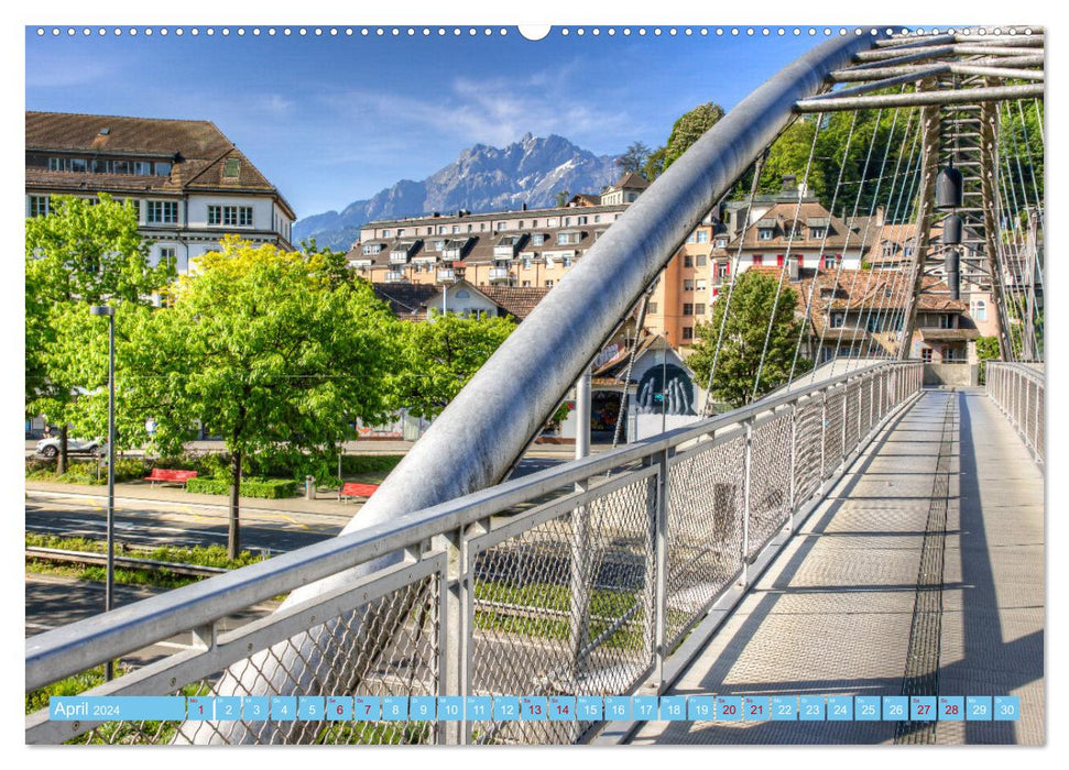 Luzern an der Reuss (CALVENDO Premium Wandkalender 2024)