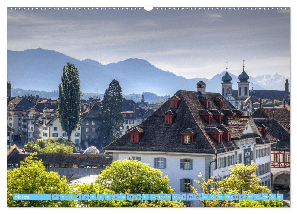 Luzern an der Reuss (CALVENDO Premium Wandkalender 2024)