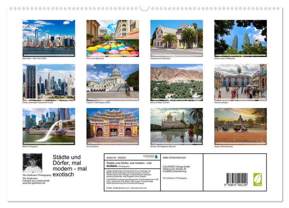 Städte und Dörfer, mal modern - mal exotisch (CALVENDO Premium Wandkalender 2024)