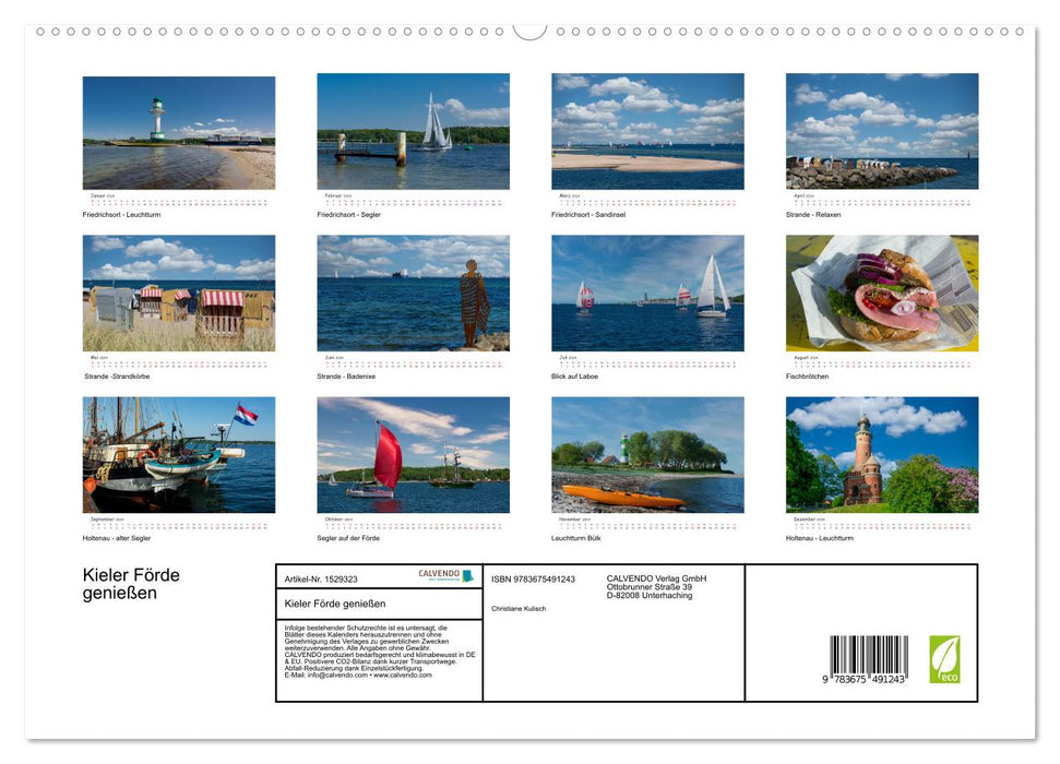 Profitez du fjord de Kiel (Calvendo Premium Wall Calendar 2024) 