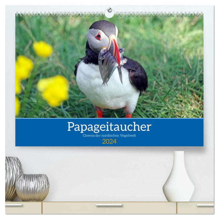Papageitaucher - Clowns der nordischen Vogelwelt (CALVENDO Premium Wandkalender 2024)
