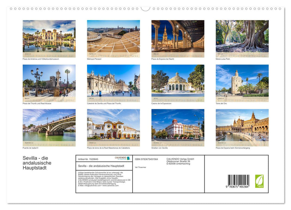 Séville - la capitale andalouse (Calvendo Premium Wall Calendar 2024) 