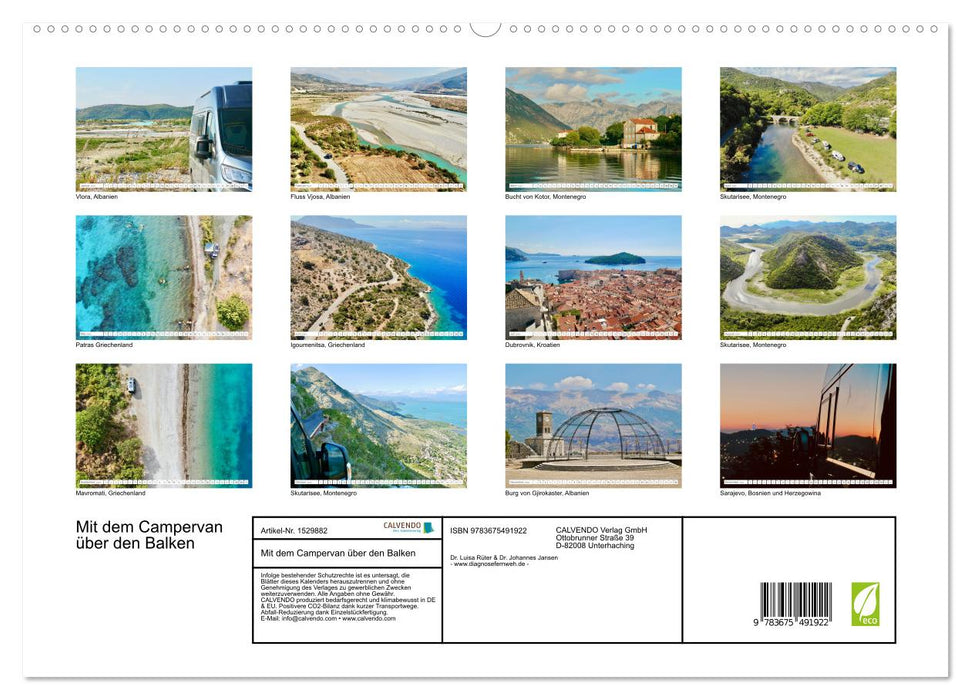 Mit dem Campervan über den Balkan (CALVENDO Premium Wandkalender 2024)