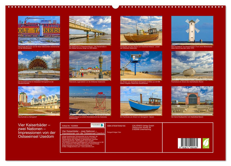 Vier Kaiserbäder – zwei Nationen – Impressionen von der Ostseeinsel Usedom (CALVENDO Premium Wandkalender 2024)