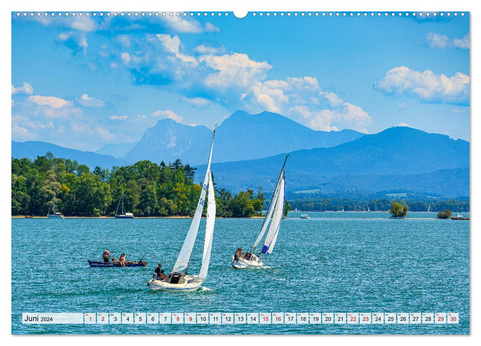 Bayerische Seenlandschaften - Natur im Einklang mit Freizeit und Kultur (CALVENDO Premium Wandkalender 2024)