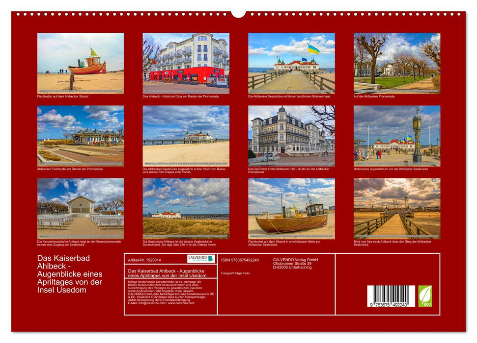 Das Kaiserbad Ahlbeck – Augenblicke eines Apriltages von der Ostseeinsel Usedom (CALVENDO Premium Wandkalender 2024)