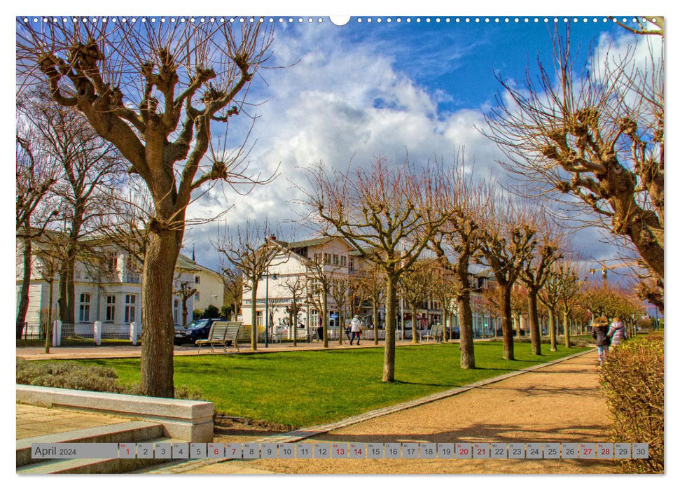 Das Kaiserbad Ahlbeck – Augenblicke eines Apriltages von der Ostseeinsel Usedom (CALVENDO Premium Wandkalender 2024)