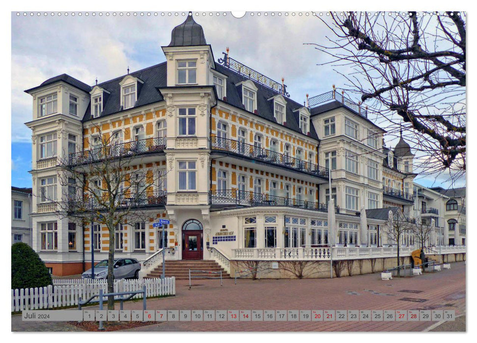 Das Kaiserbad Ahlbeck – Augenblicke eines Apriltages von der Ostseeinsel Usedom (CALVENDO Premium Wandkalender 2024)