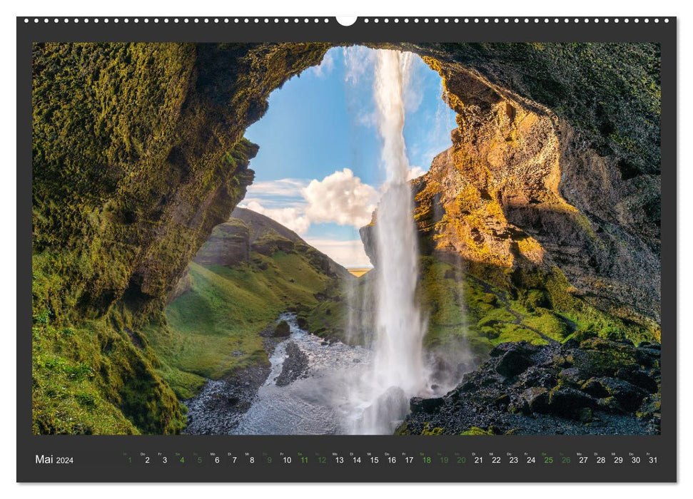 Island - Die schönsten Wasserfälle (CALVENDO Premium Wandkalender 2024)