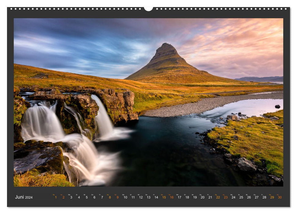 Iceland - The most beautiful waterfalls (CALVENDO Premium Wall Calendar 2024) 