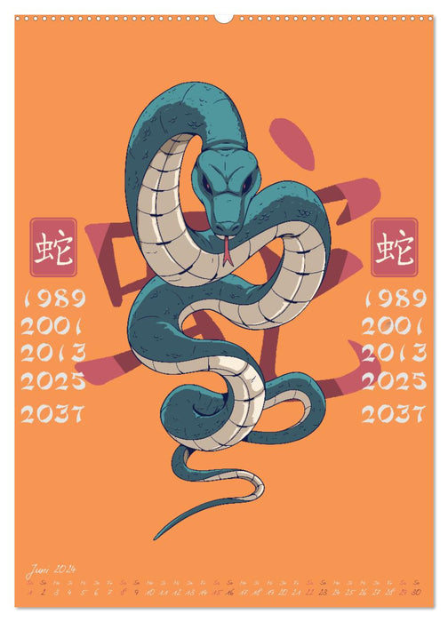 Chinese zodiac signs (CALVENDO Premium Wall Calendar 2024) 