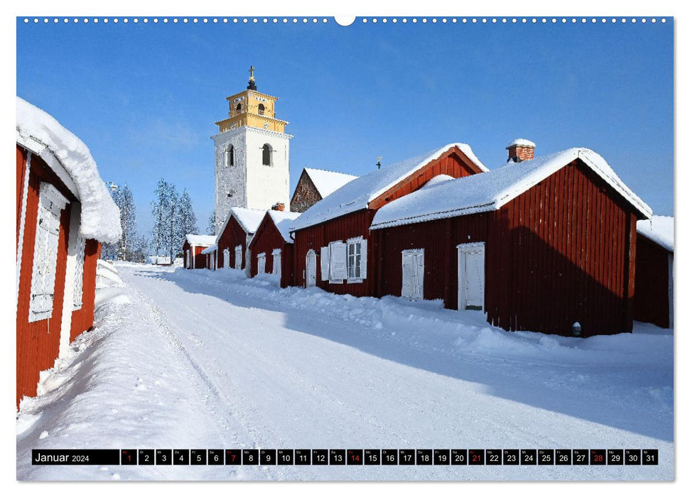 Lulea - Rêve d'hiver en Laponie suédoise (calendrier mural CALVENDO 2024) 