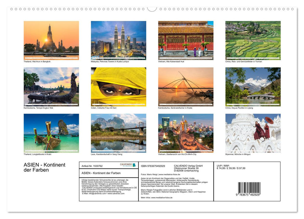 Asien - Kontinent der Farben (CALVENDO Premium Wandkalender 2024)