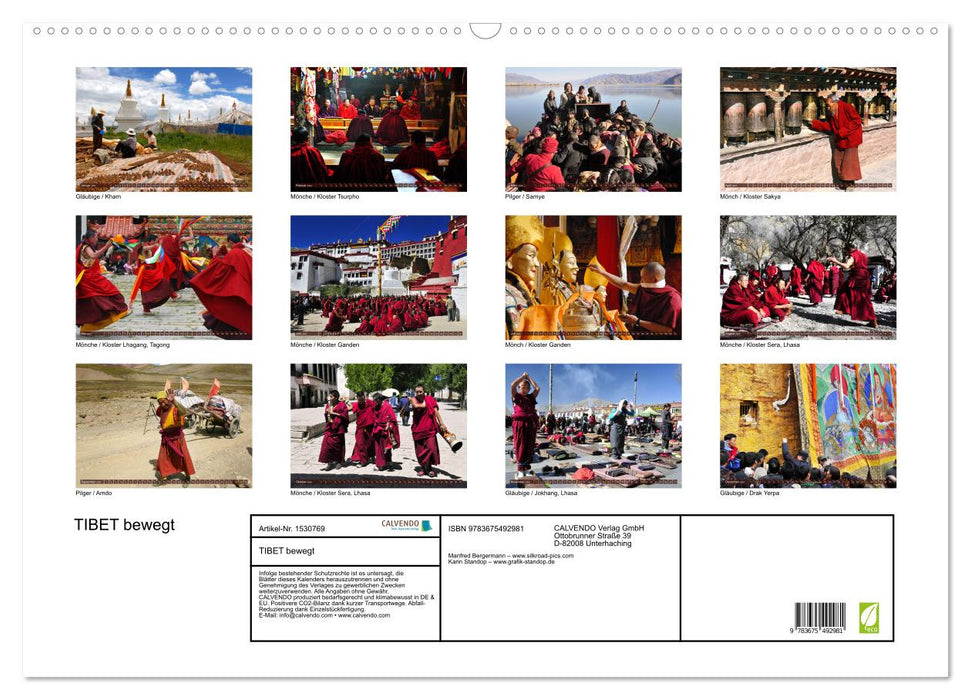 Tibet bewegt (CALVENDO Wandkalender 2024)