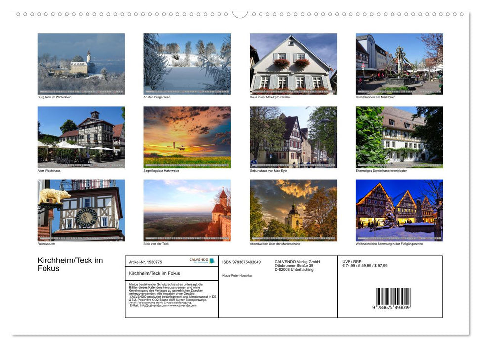 Kirchheim/Teck im Fokus (CALVENDO Premium Wandkalender 2024)