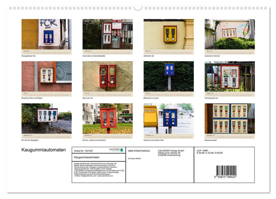 Kaugummiautomaten (CALVENDO Wandkalender 2024)