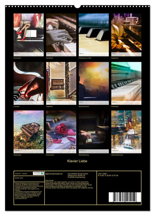 Klavier Liebe (CALVENDO Premium Wandkalender 2024)