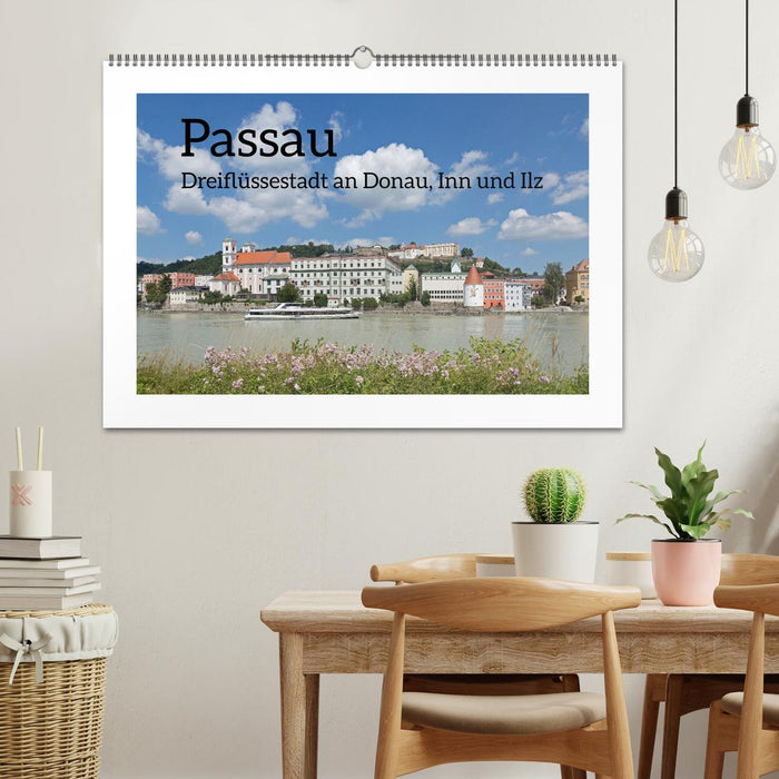 Passau - ville des trois fleuves sur le Danube, l'Inn et l'Ilz (calendrier mural CALVENDO 2024) 