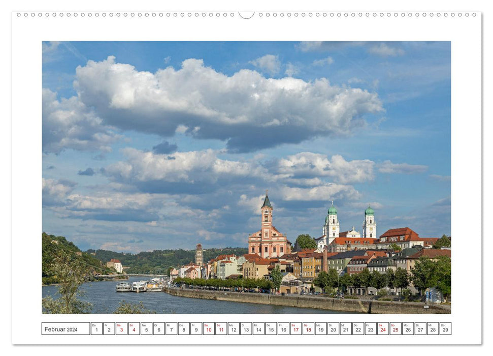 Passau - Dreiflüssestadt an Donau, Inn und Ilz (CALVENDO Wandkalender 2024)
