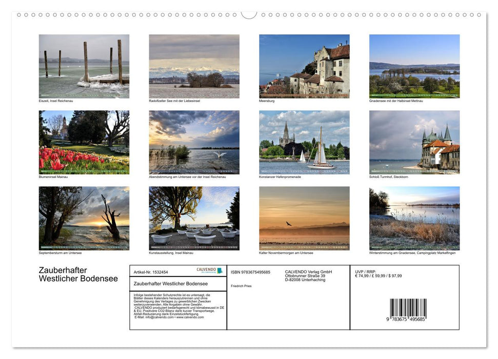 Zauberhafter Westlicher Bodensee (CALVENDO Premium Wandkalender 2024)
