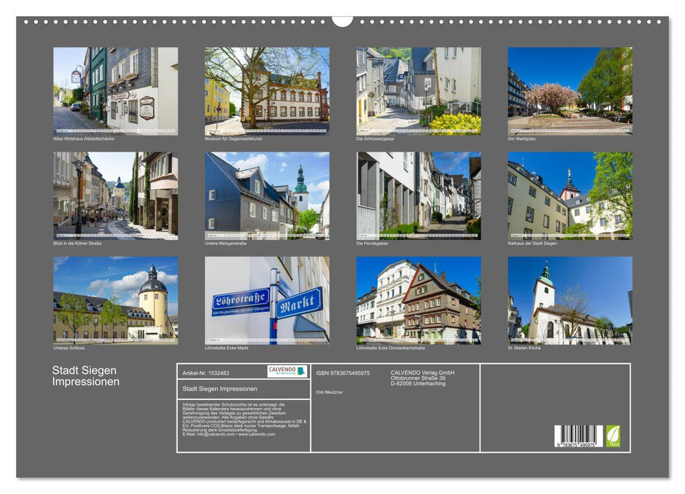 Stadt Siegen Impressionen (CALVENDO Wandkalender 2024)
