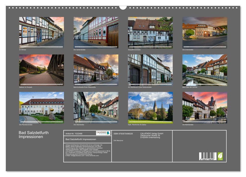 Impressions de Bad Salzdetfurth (calendrier mural CALVENDO 2024) 