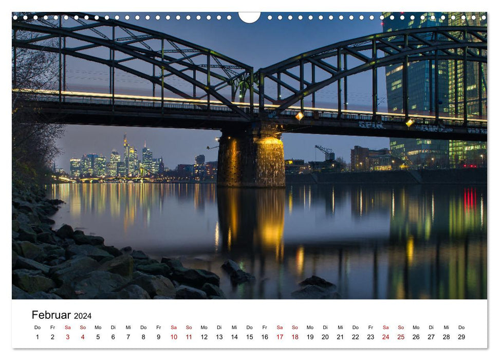 Frankfurt by Night - The metropolis at night (CALVENDO wall calendar 2024) 