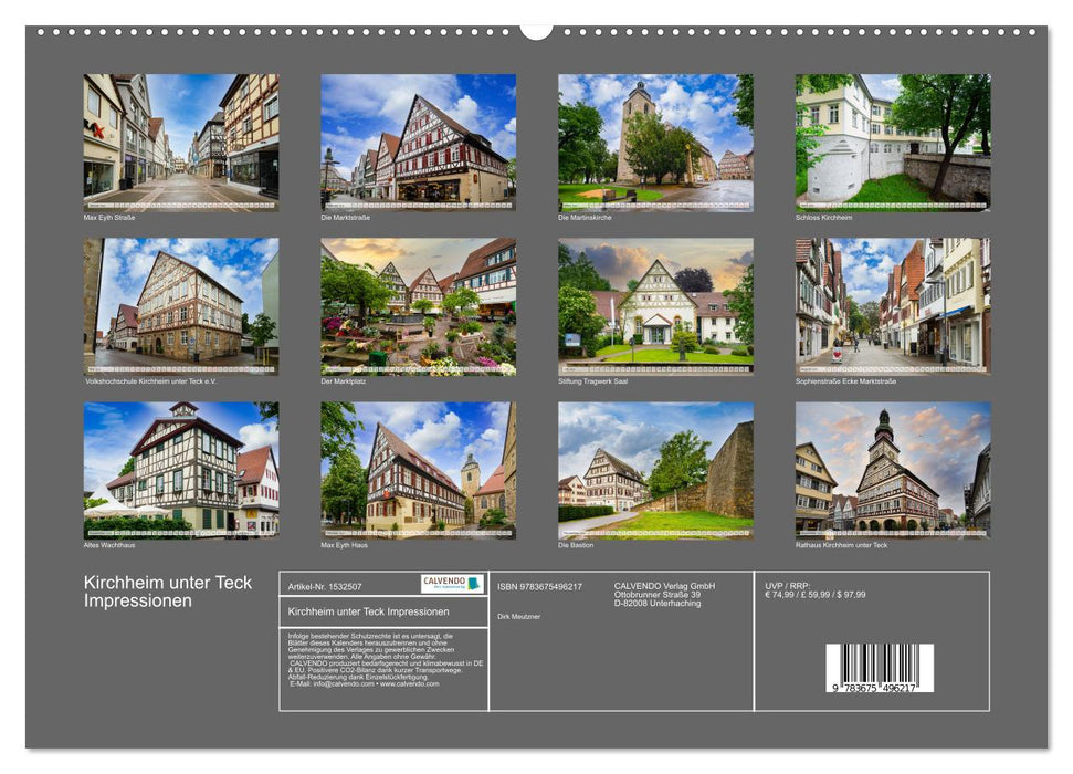 Kirchheim unter Teck Impressionen (CALVENDO Premium Wandkalender 2024)