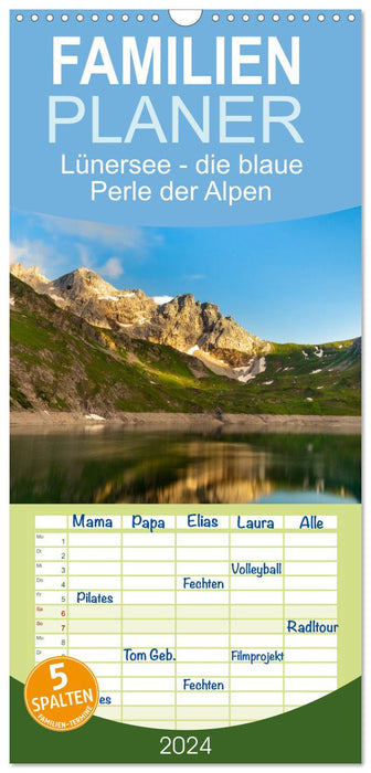 Lünersee - la perle bleue des Alpes (Agenda familial CALVENDO 2024) 