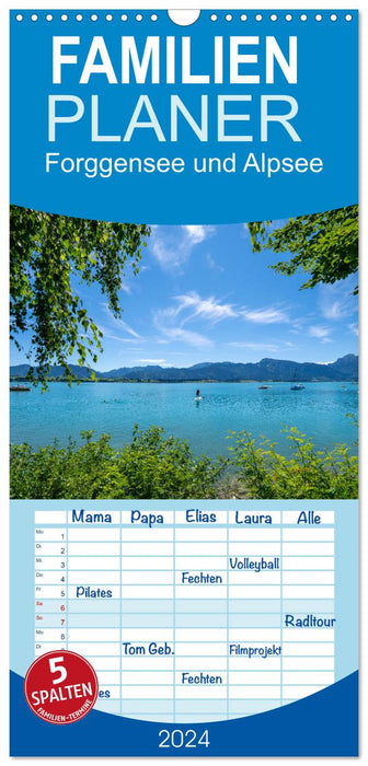 Forggensee und Alpsee - Urlaubsparadies Bayerisches Allgäu (CALVENDO Familienplaner 2024)