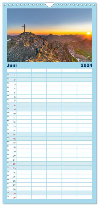 Arlberger Bergwelten (CALVENDO Familienplaner 2024)