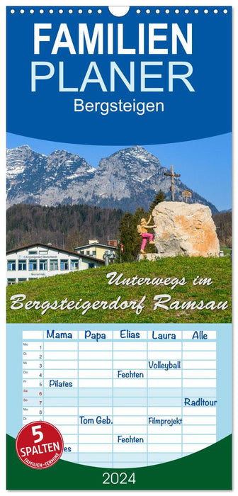 Unterwegs im Bergsteigerdorf Ramsau (CALVENDO Familienplaner 2024)