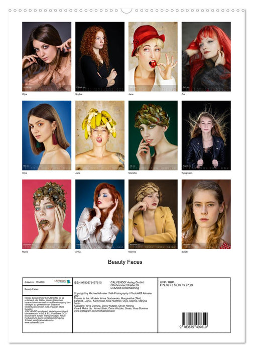 Beauty Faces, photographed by Michael Allmaier (CALVENDO wall calendar 2024) 
