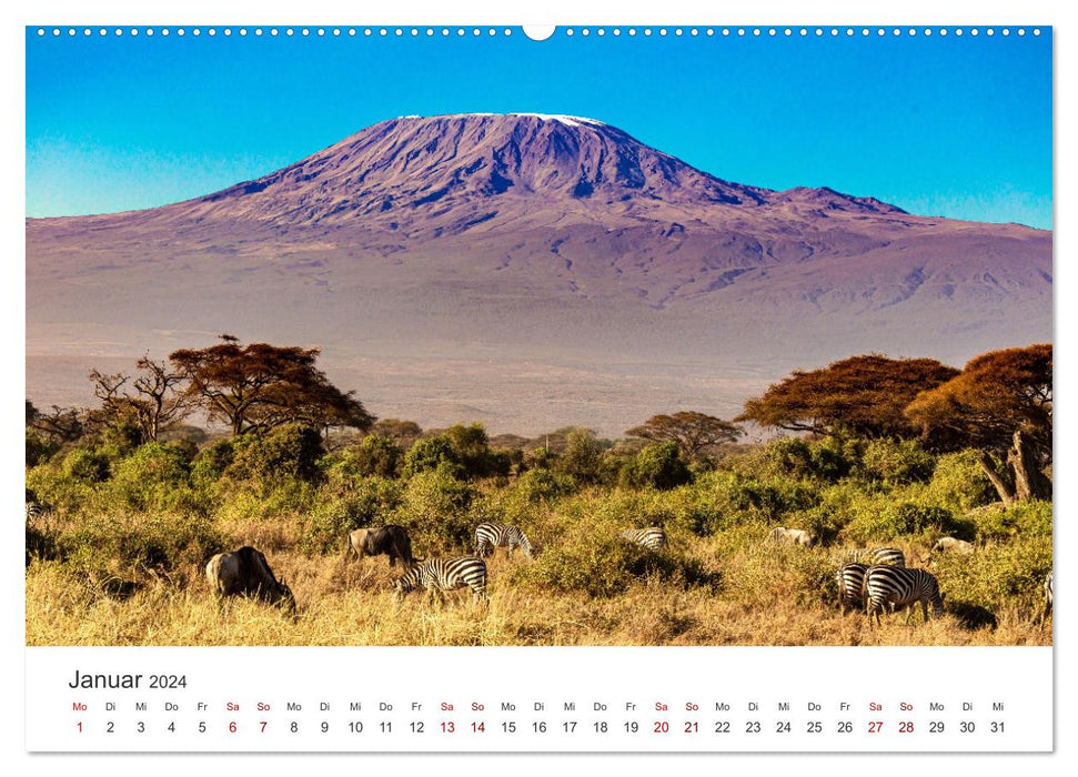 Tansania - Am Fuße des Kilimandscharo. (CALVENDO Premium Wandkalender 2024)