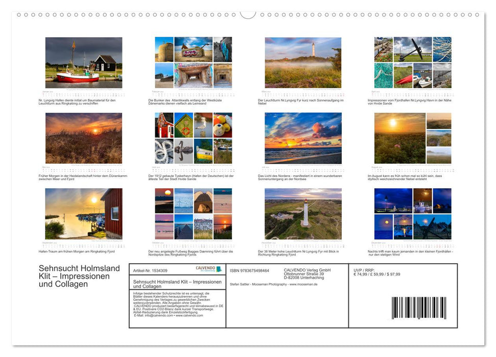 Longing Holmsland Klit – Impressions and Collages (CALVENDO Premium Wall Calendar 2024) 