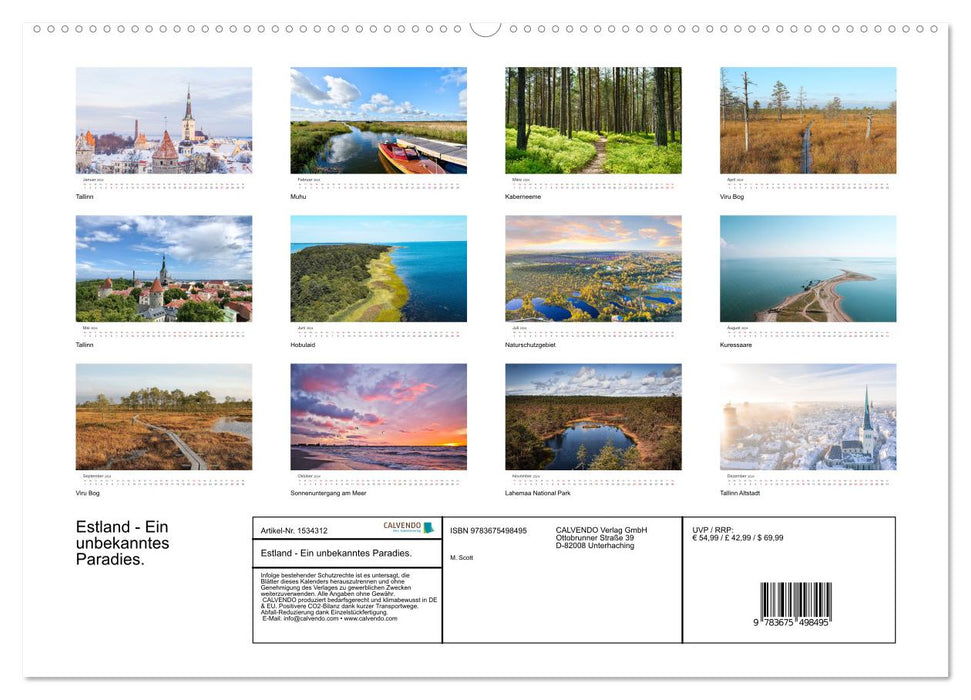 Estonia - An unknown paradise. (CALVENDO wall calendar 2024) 