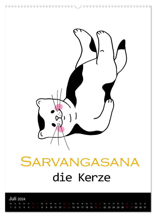 Yogakatzen - ganz entspannt im Hier und Jetzt (CALVENDO Premium Wandkalender 2024)