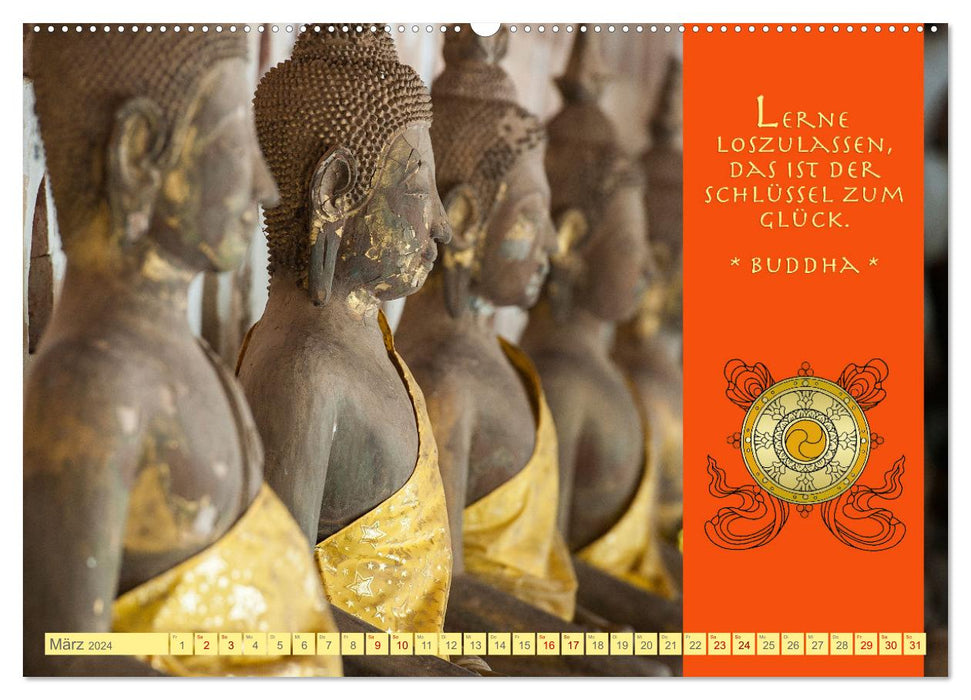 Buddhas Zitate Wege zur Erleuchtung (CALVENDO Wandkalender 2024)