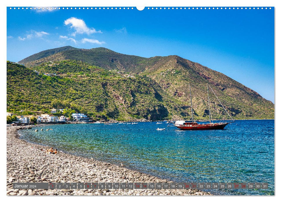 Aeolian Islands - Volcanoes in the Tyrrhenian Sea (CALVENDO Premium Wall Calendar 2024) 