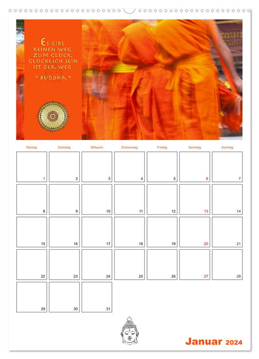 Buddhas Zitate und Weisheiten (CALVENDO Wandkalender 2024)